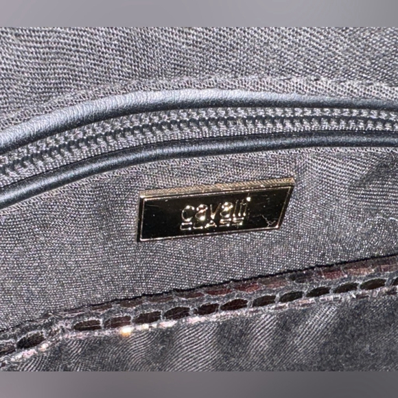 Cavalli Class shoulder tote brown leopard zipper purse bag designer travel rare - Picture 9 of 9